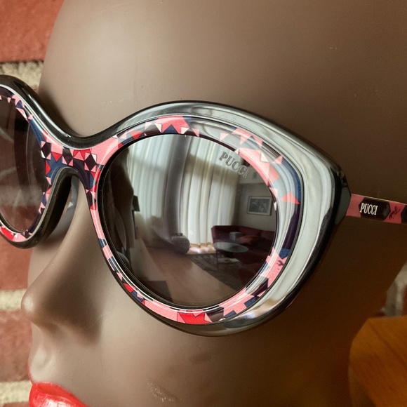 Emilio Puccini Cat Eye Sunglasses Multicolor Mosaic Geometric Design EP0080 main image 5